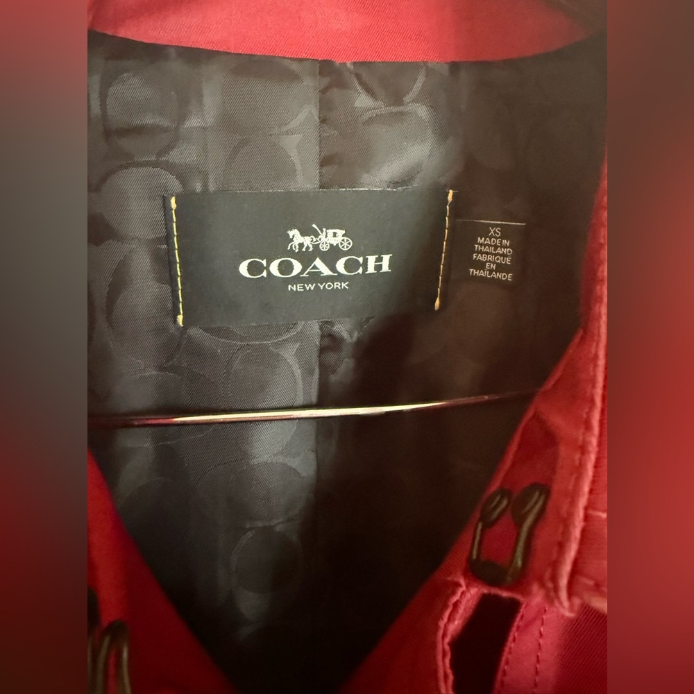 Coach Mint Condition Ruby Red Rain Coat - image 3